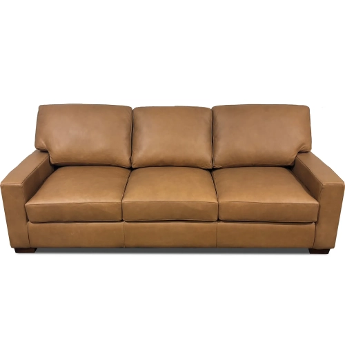 9950 Sofa in Poncho Camel Brown Top Grain Leather